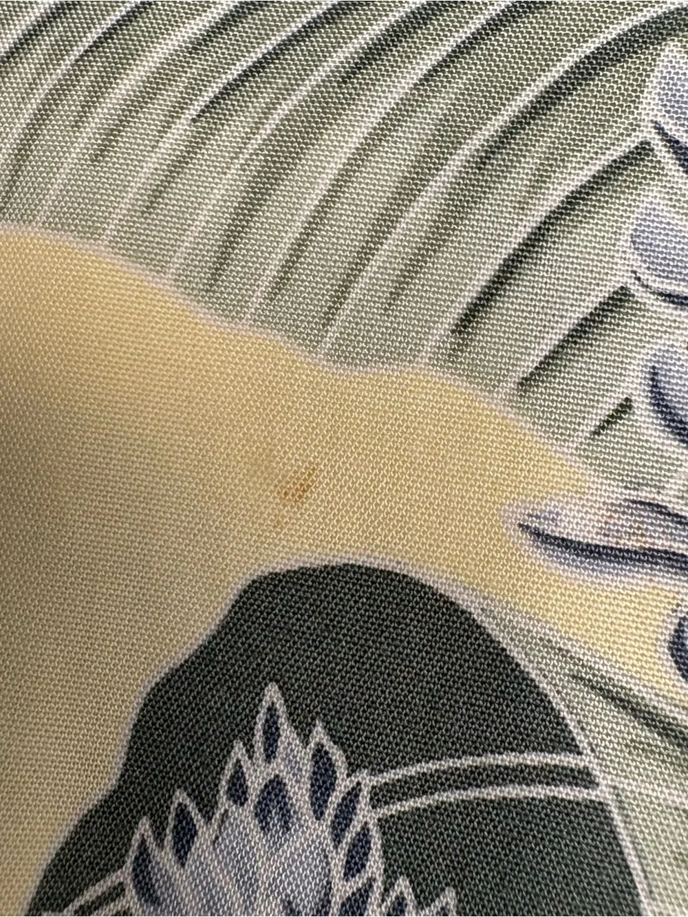 Tommy Bahama Pale Yellow Tropical Leaf Print Button-Down Shirt